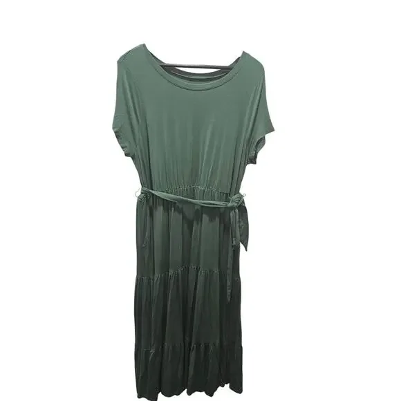 torrid | Dresses | Torrid Super Soft Knits Green Sage Tiered Midi Dress Size  2 8 2 2x | Poshmark